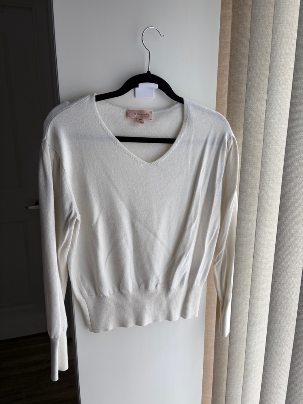 Philosophy V-Neck Sweater in Cream